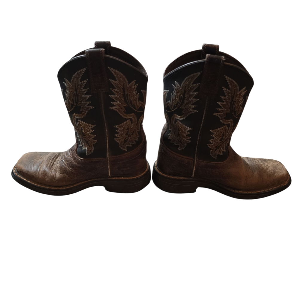 Ariat Kids Black and Brown Western Boots - Picture 3 of 6